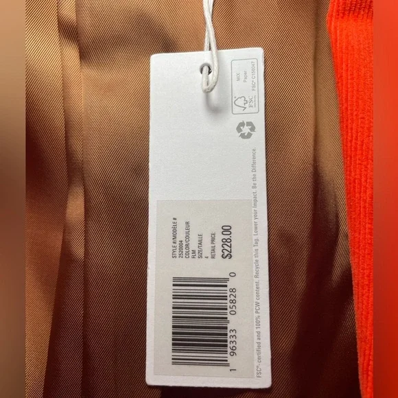 Outerknown Henry Corduroy Orange Blazer sz 4 - Picture 6 of 10